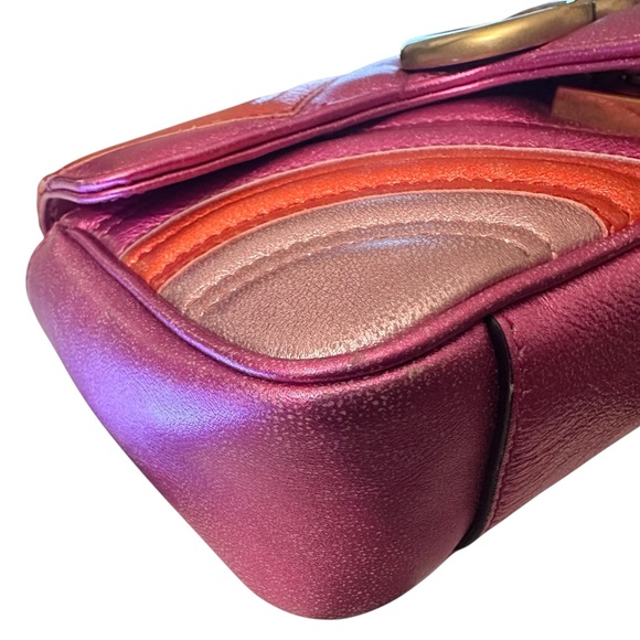 297 Preloved Gucci GG Marmont Metallic Chevron Mattelasse($$ Marked Down 2-9-25) - Picture 4 of 9